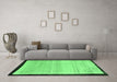 Machine Washable Solid Emerald Green Modern Area Rugs in a Living Room,, wshabs119emgrn