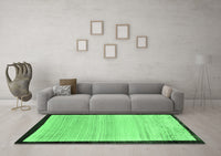 Machine Washable Solid Emerald Green Modern Rug, wshabs119emgrn