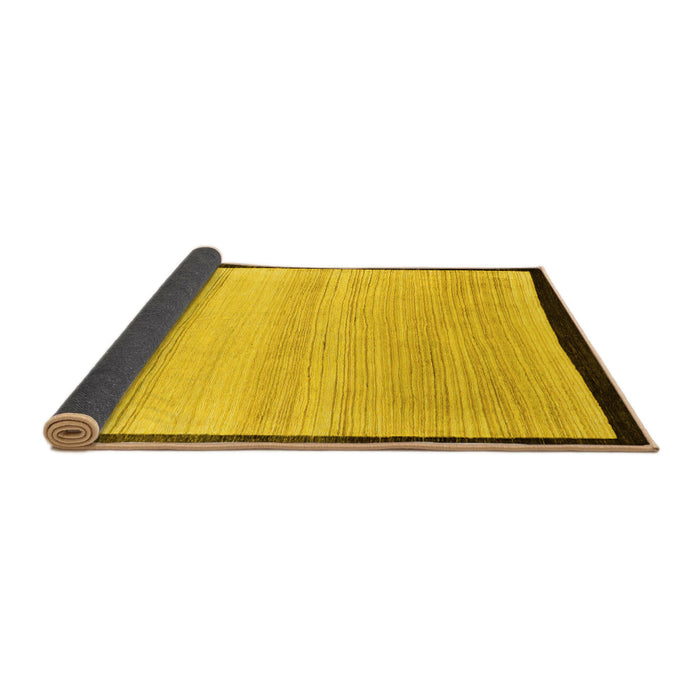Sideview of Solid Yellow Modern Rug, abs119yw