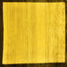 Square Machine Washable Solid Yellow Modern Rug, wshabs119yw