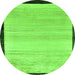 Round Solid Green Modern Rug, abs119grn