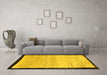 Machine Washable Solid Yellow Modern Rug in a Living Room, wshabs119yw