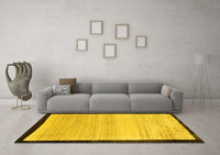 Machine Washable Solid Yellow Modern Rug, wshabs119yw