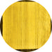 Round Solid Yellow Modern Rug, abs119yw