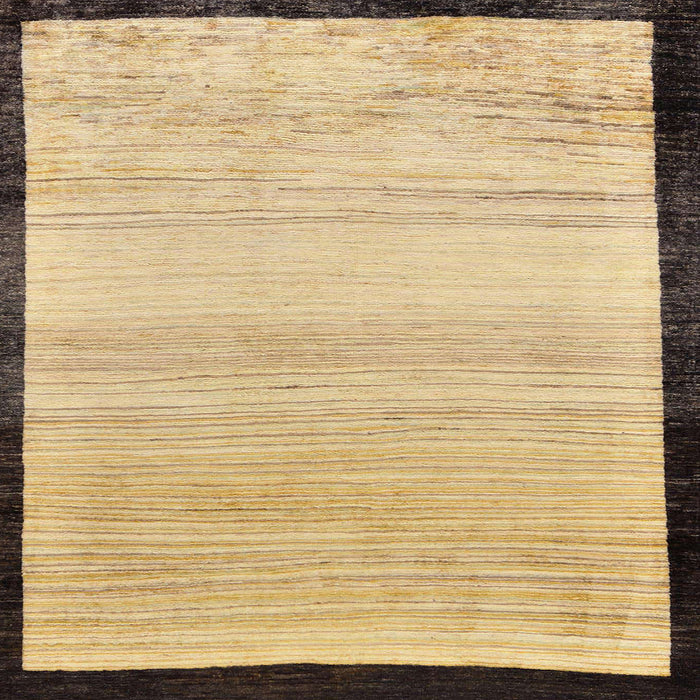 Square Machine Washable Abstract Chrome Gold Yellow Rug, wshabs119