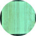 Round Machine Washable Solid Turquoise Modern Area Rugs, wshabs119turq