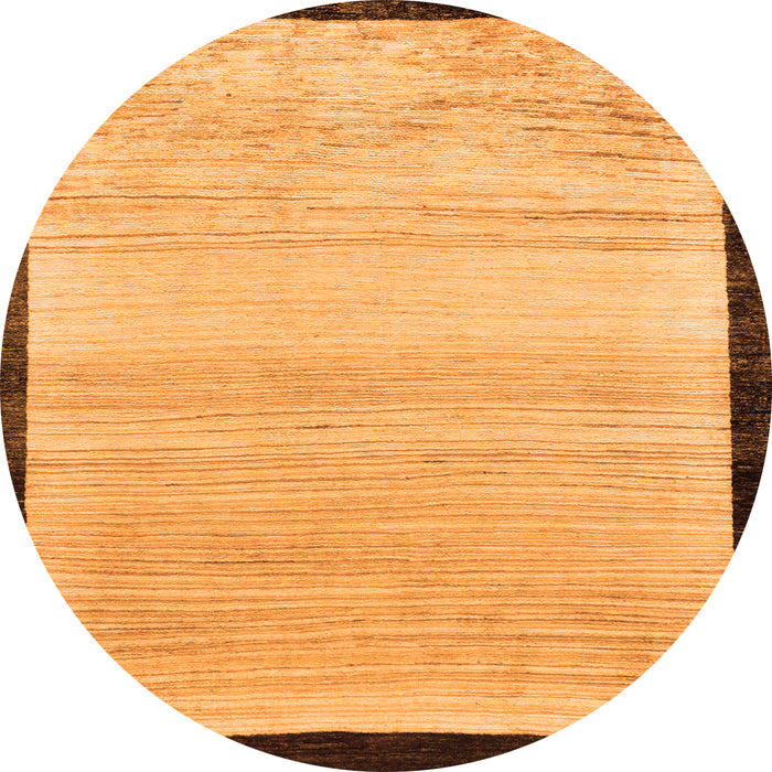 Round Machine Washable Solid Orange Modern Area Rugs, wshabs119org