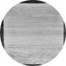 Round Machine Washable Solid Gray Modern Rug, wshabs119gry