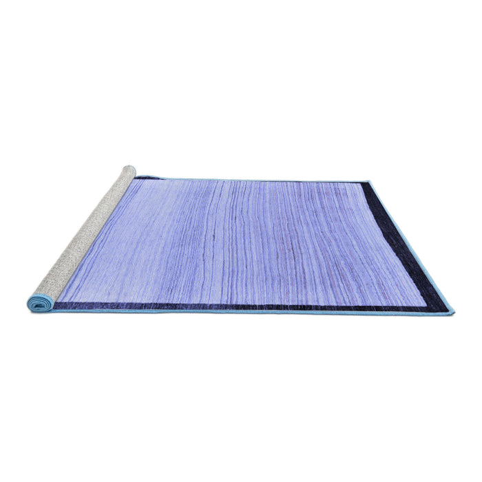Sideview of Machine Washable Solid Blue Modern Rug, wshabs119blu