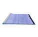 Sideview of Machine Washable Solid Blue Modern Rug, wshabs119blu