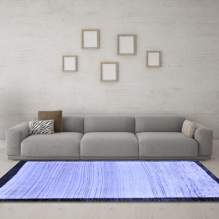 Machine Washable Solid Blue Modern Rug in a Living Room, wshabs119blu
