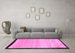 Machine Washable Solid Pink Modern Rug in a Living Room, wshabs119pnk