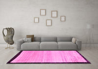 Machine Washable Solid Pink Modern Rug, wshabs119pnk