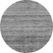 Round Machine Washable Abstract Gray Modern Rug, wshabs11gry