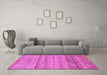 Machine Washable Abstract Purple Modern Area Rugs in a Living Room, wshabs11pur