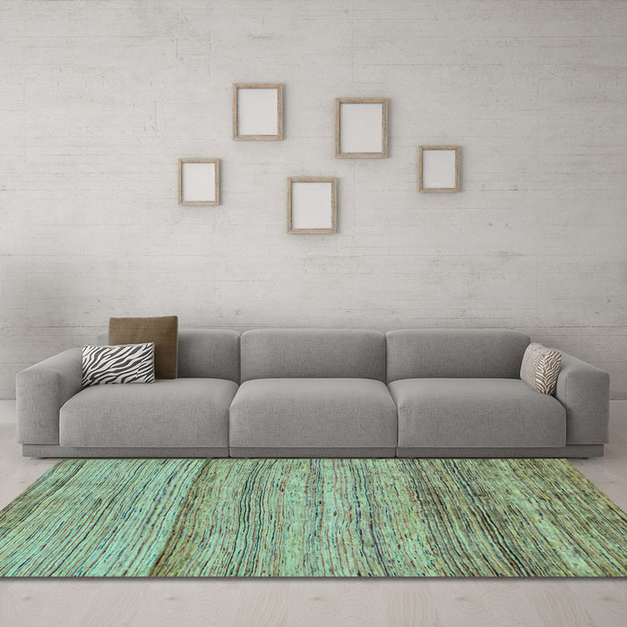 Machine Washable Abstract Light Blue Modern Rug in a Living Room, wshabs11lblu