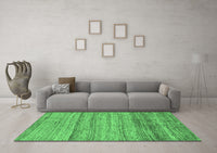 Machine Washable Abstract Emerald Green Modern Rug, wshabs11emgrn