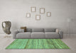 Machine Washable Abstract Turquoise Modern Area Rugs in a Living Room,, wshabs11turq