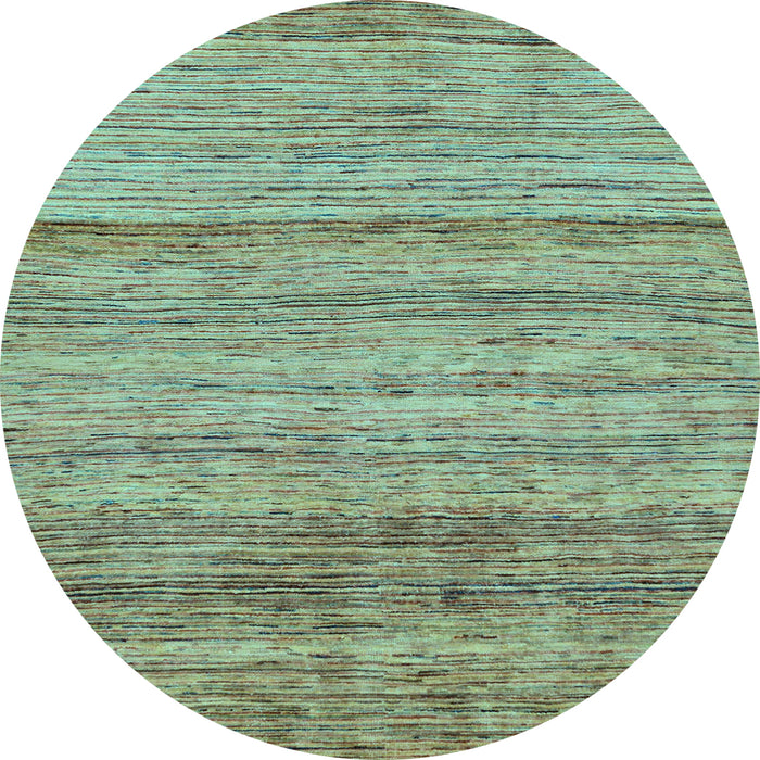Round Abstract Light Blue Modern Rug, abs11lblu