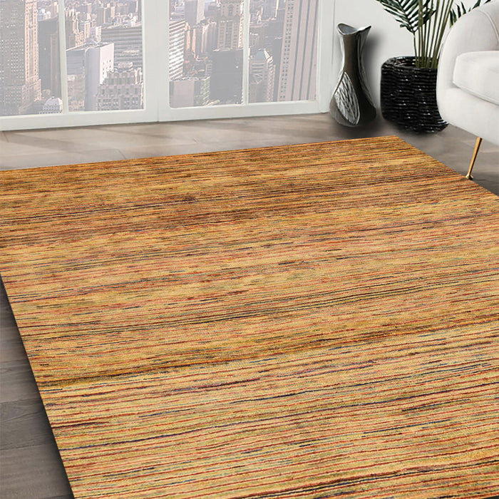 Machine Washable Abstract Yellow Rug in a Family Room, wshabs11