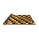 Sideview of Abstract Yellow Checkered Rug, abs12