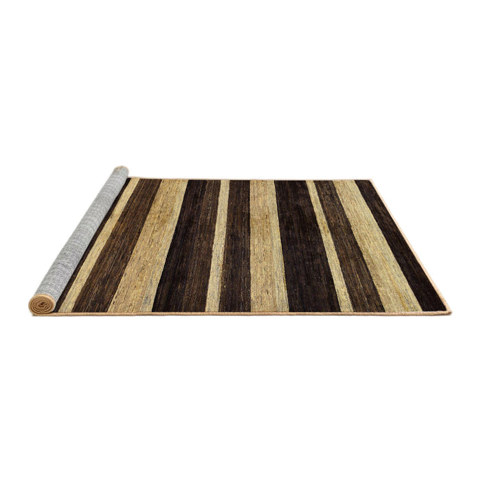 Sideview of Machine Washable Abstract Bronze Brown Rug, wshabs120