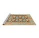 Sideview of Machine Washable Abstract Sand Brown Rug, wshabs1200