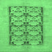 Square Abstract Emerald Green Modern Rug, abs1200emgrn