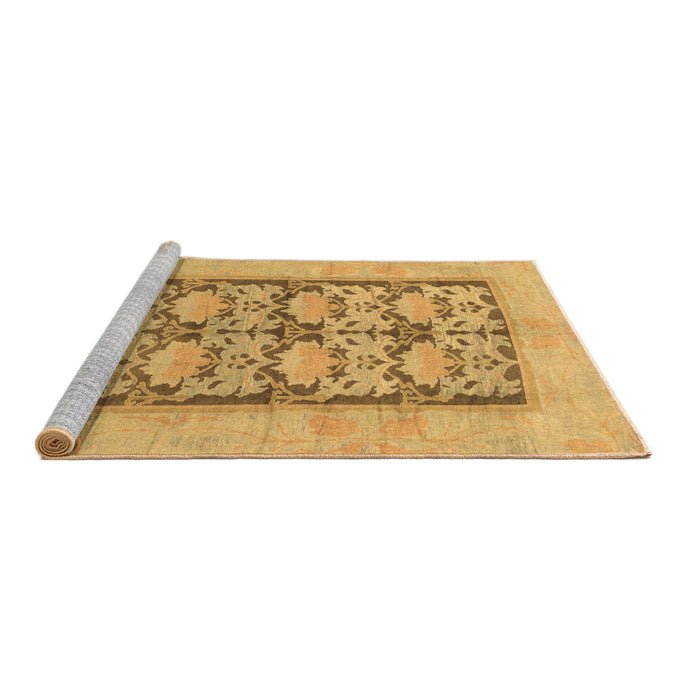 Sideview of Machine Washable Abstract Brown Modern Rug, wshabs1200brn