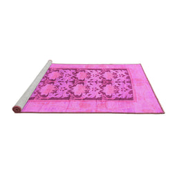 Sideview of Machine Washable Abstract Pink Modern Rug, wshabs1200pnk