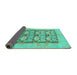 Sideview of Abstract Turquoise Modern Rug, abs1200turq