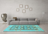 Machine Washable Abstract Light Blue Modern Rug, wshabs1200lblu