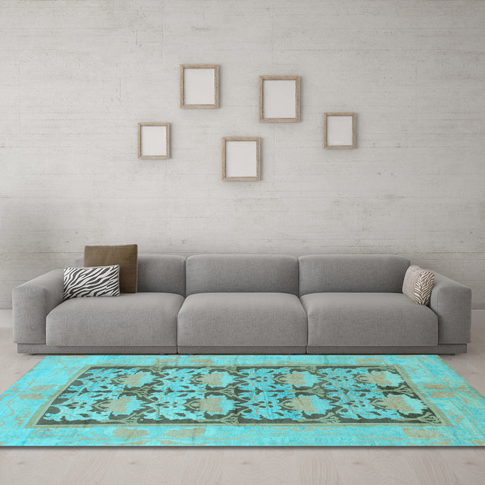Machine Washable Abstract Light Blue Modern Rug in a Living Room, wshabs1200lblu