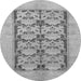 Round Machine Washable Abstract Gray Modern Rug, wshabs1200gry