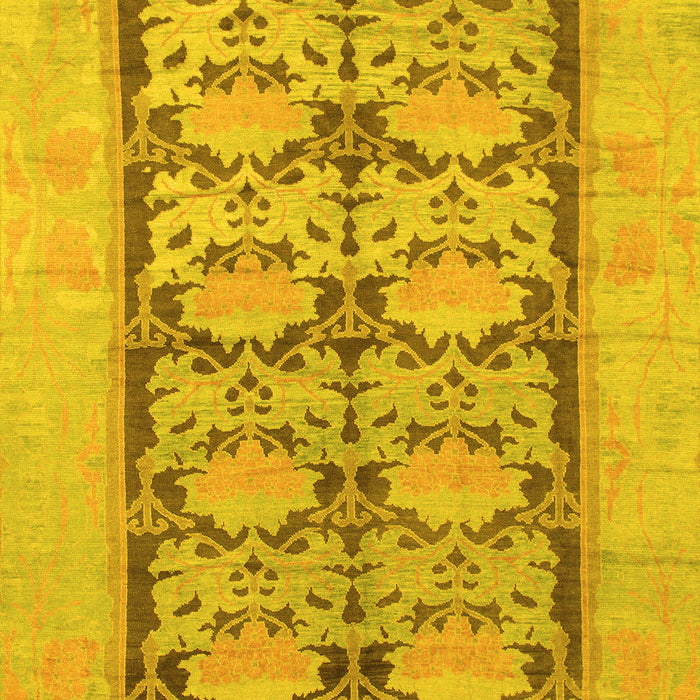 Machine Washable Abstract Yellow Modern Rug, wshabs1200yw