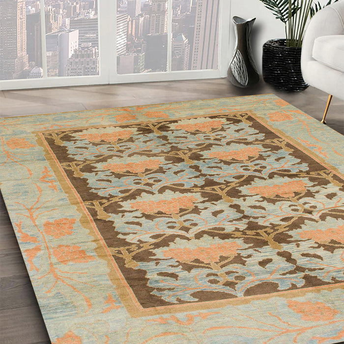 Abstract Sand Brown Modern Rug in Family Room, abs1200