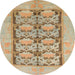 Round Machine Washable Abstract Sand Brown Rug, wshabs1200