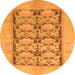 Round Abstract Orange Modern Rug, abs1200org