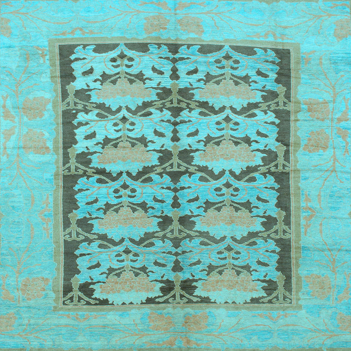 Square Machine Washable Abstract Light Blue Modern Rug, wshabs1200lblu