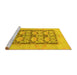 Sideview of Machine Washable Abstract Yellow Modern Rug, wshabs1200yw