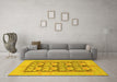 Machine Washable Abstract Yellow Modern Rug in a Living Room, wshabs1200yw