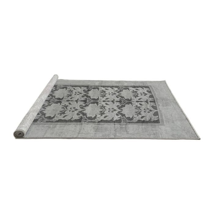 Sideview of Machine Washable Abstract Gray Modern Rug, wshabs1200gry