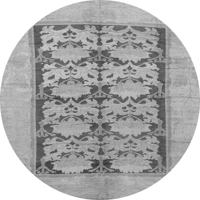 Round Abstract Gray Modern Rug, abs1200gry