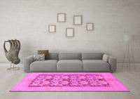 Machine Washable Abstract Pink Modern Rug, wshabs1200pnk