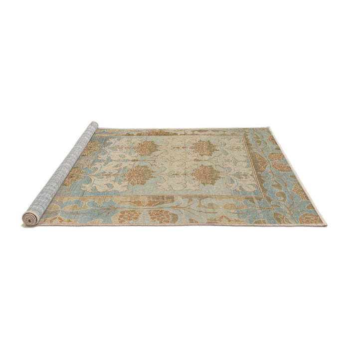 Sideview of Machine Washable Abstract Brown Rug, wshabs1201