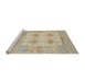 Sideview of Machine Washable Abstract Brown Rug, wshabs1201