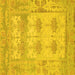 Square Oriental Yellow Traditional Rug, abs1201yw