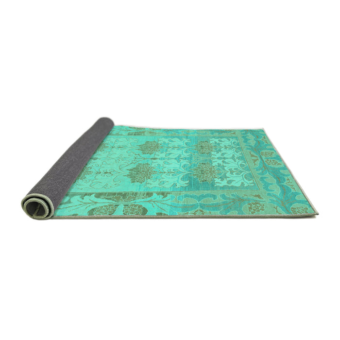 Sideview of Oriental Turquoise Traditional Rug, abs1201turq