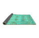 Sideview of Oriental Turquoise Traditional Rug, abs1201turq