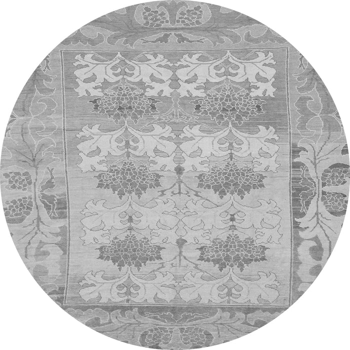 Round Oriental Gray Traditional Rug, abs1201gry
